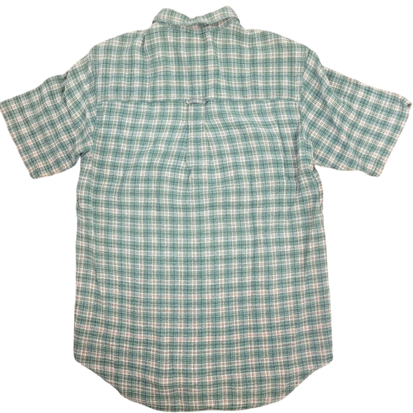 Royal Robbins green plaid short sleeve polo shirt size medium - Picture 2 of 8